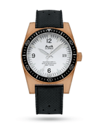 Alsta nautoscaph automatic bronze watch with premium white dial. Part of our watches collections.