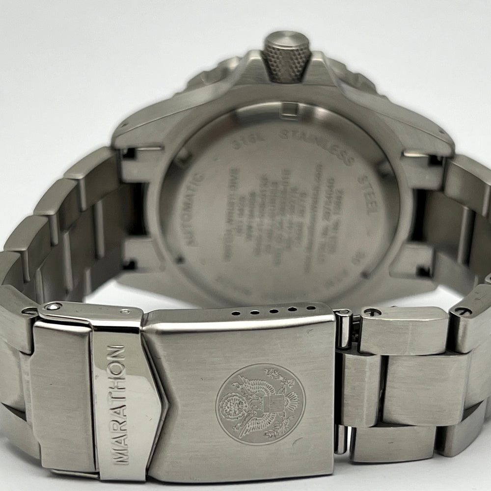 Marathon GSAR Automatic 41mm US Government Dial stainless steel bracelet with engraved clasp and caseback detailing